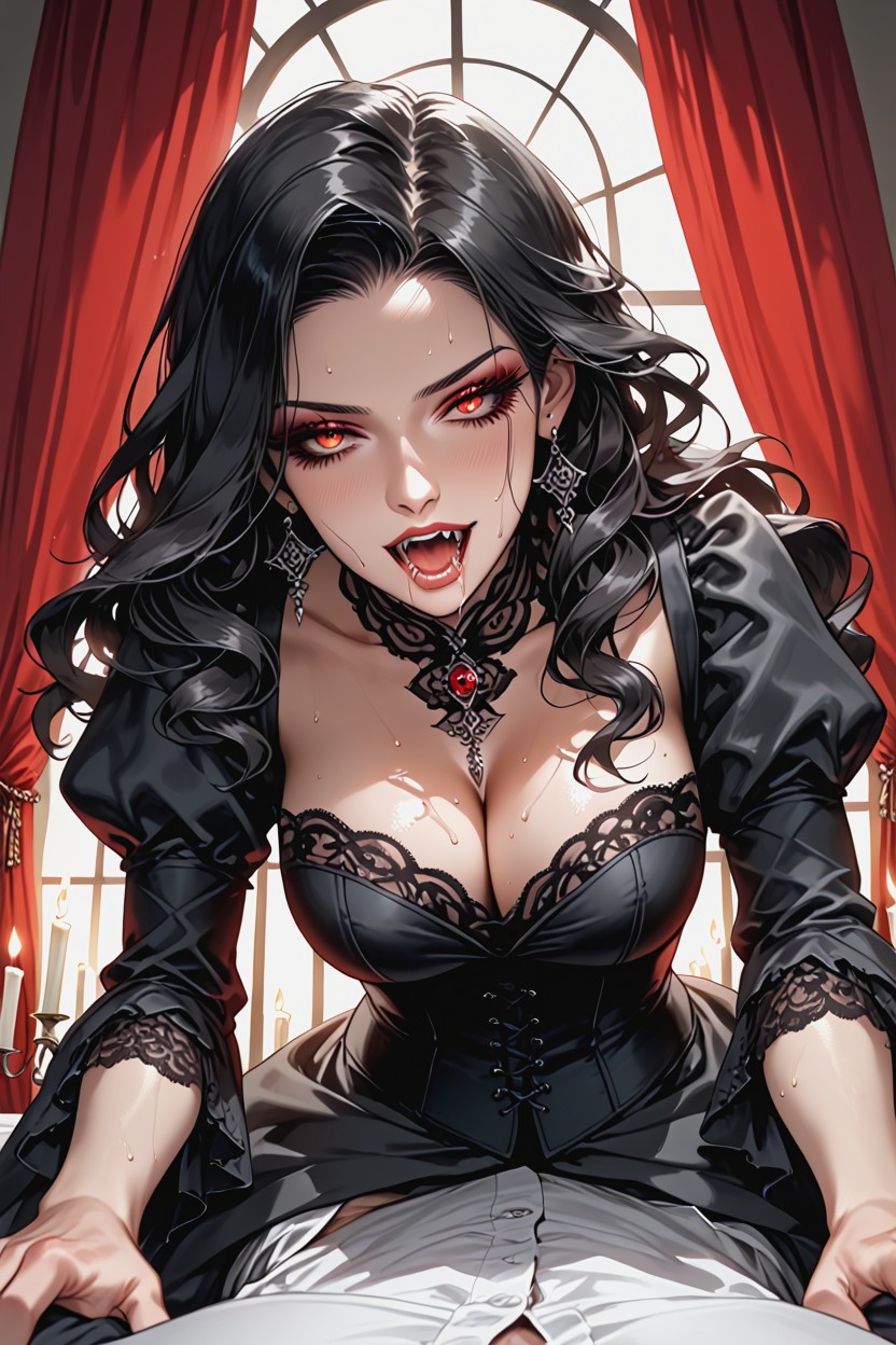 Man Pov, Moaning, Long Black Hair AI Porn
