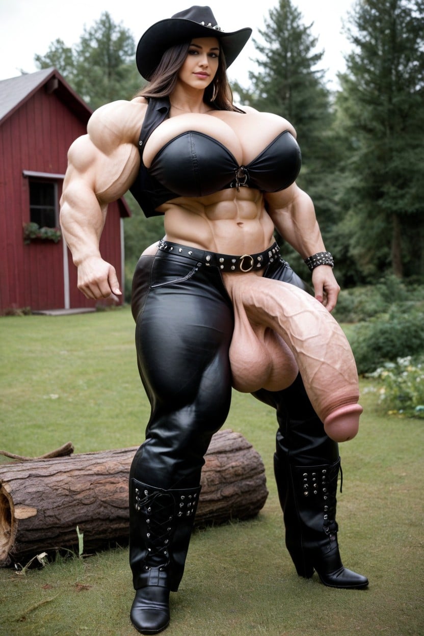 Hyper Muscular, Huge Veiny Cock, Long Cock Porno IA transsexuelle