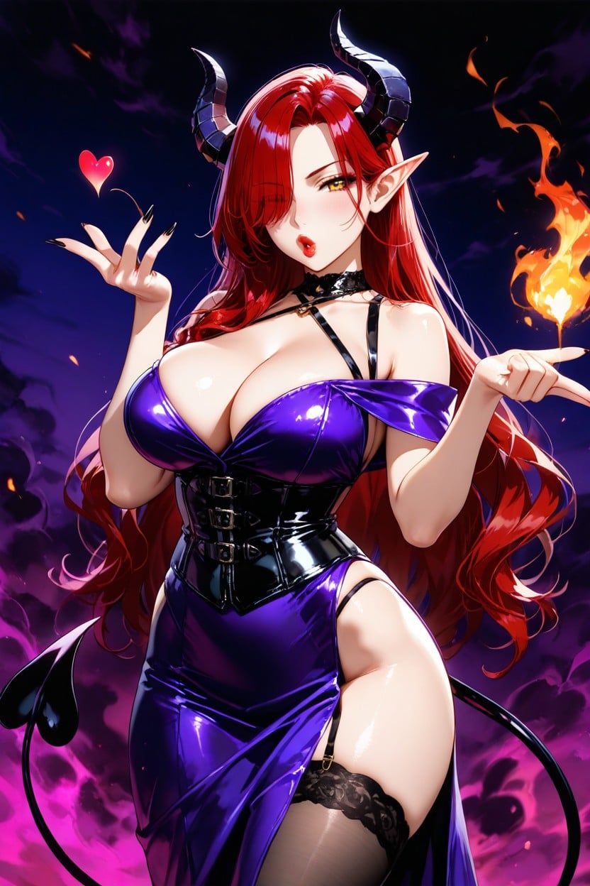 Perfect Beauty, Black Succubus Costume, Thick Lips Hentai AI Porn
