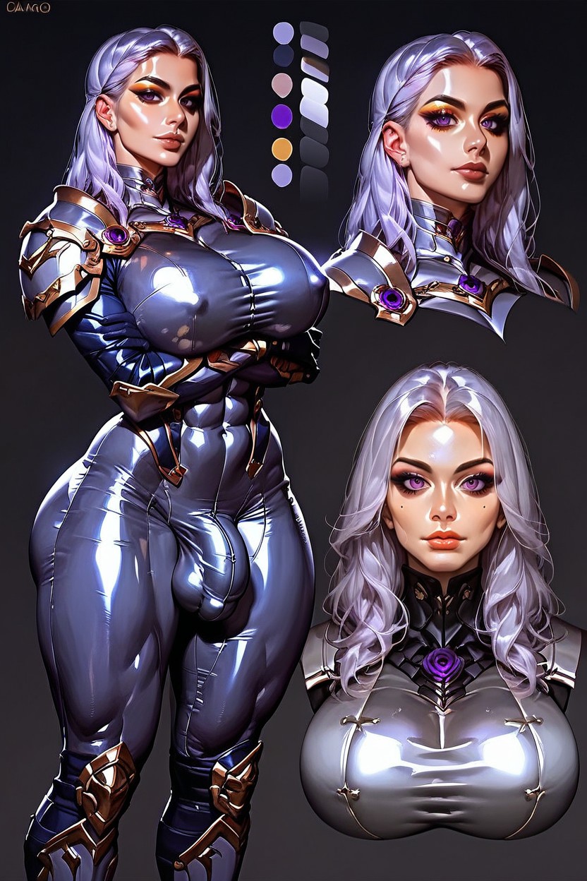 Degradated Pink Background, Back View, Purple Eyes Hentai AI Porn
