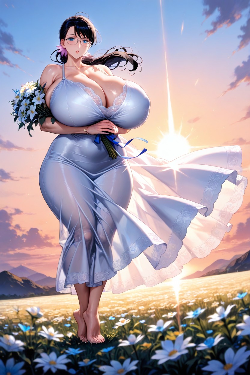Giant Saggy Breasts, Athletic Body, Soles Up Hentai AI Porn