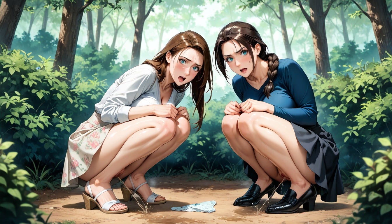 High Waisted Floral Skirt, Side View, 18+ Hentai AI Porn