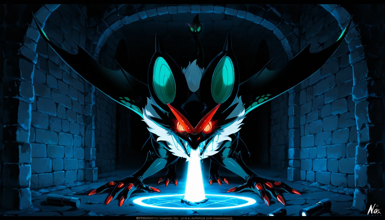 Stone Castle Corridor, Saliva Dripping From Noivern's Mouth, Cinematic Horror Frame AI Gay Porn