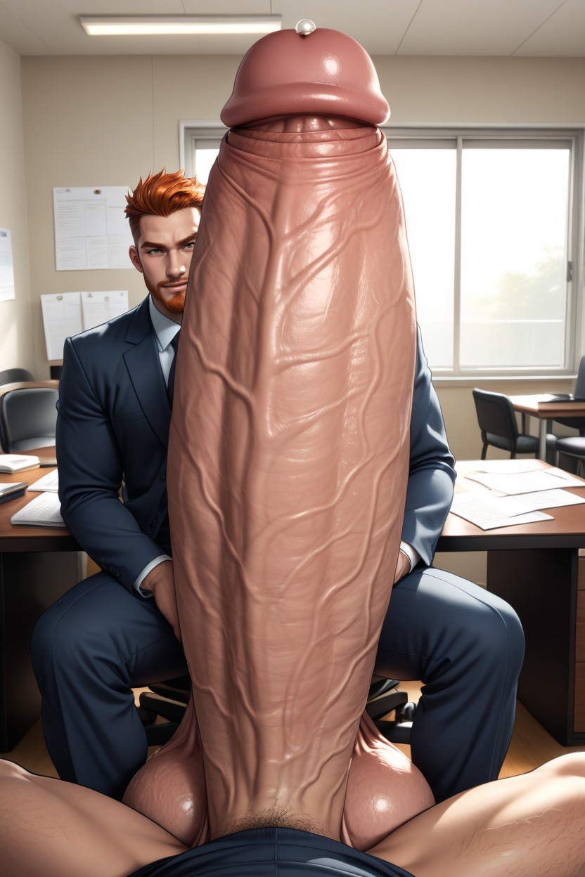 18+, Huge Plump Balls, Hyper Penis Next To Face AI Gay Porn
