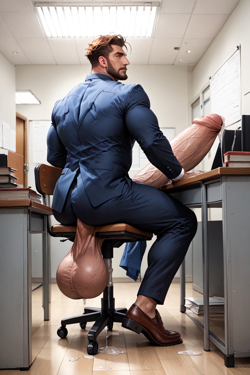 Correct Anatomy, Huge Plump Balls, Full Body AI Gay Porn
