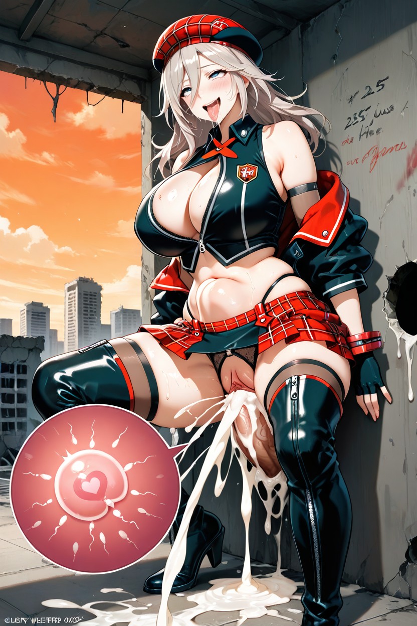 She Wears A, Exposing Her Midriff And Some Cleavage, She Uses Black Hentai AI Porn