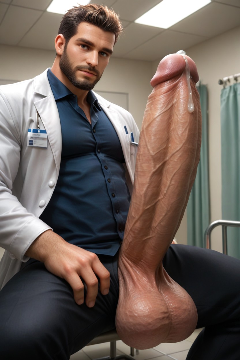 Handsome Bearded Ginger Man Holds Penis, Selfie, Squattingsquatting In Front Of Penis AI Gay Porn