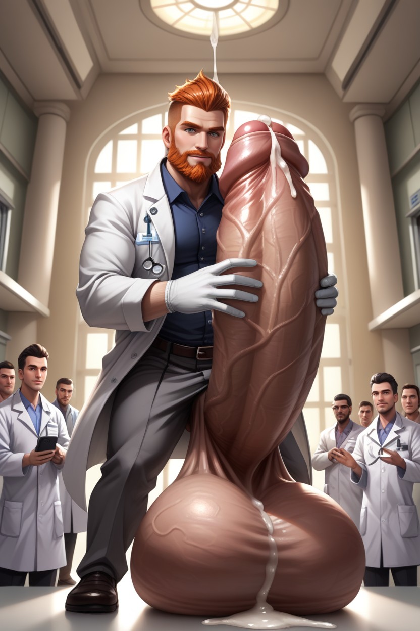 Inside Hospital, Fix Glitches, Doctor Examines Patients Penis With Gloves AI Gay Porn