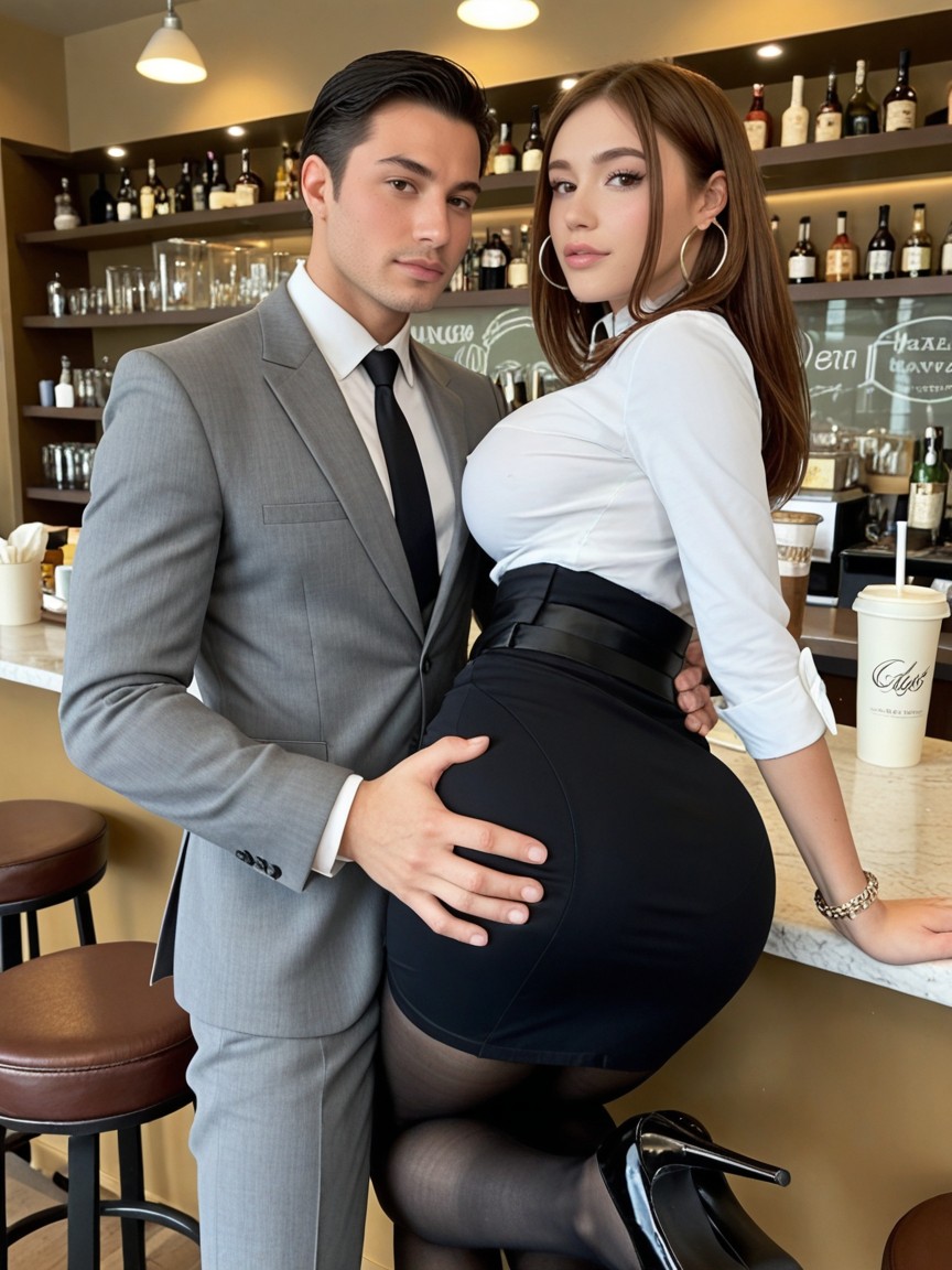 Full Body View, Black High Heels, Fit AI Porn