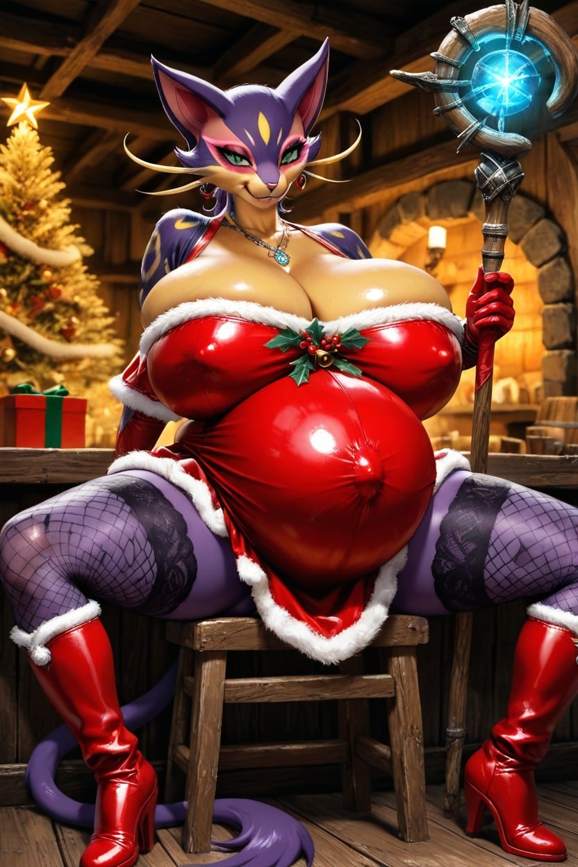 25+, Armored Santa Dress, Sitting Hentai AI Porn