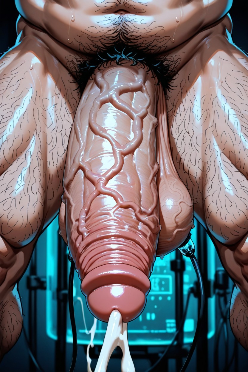 Dark, Hyper Large Testicles, Fix Anatomy AI Gay Porn