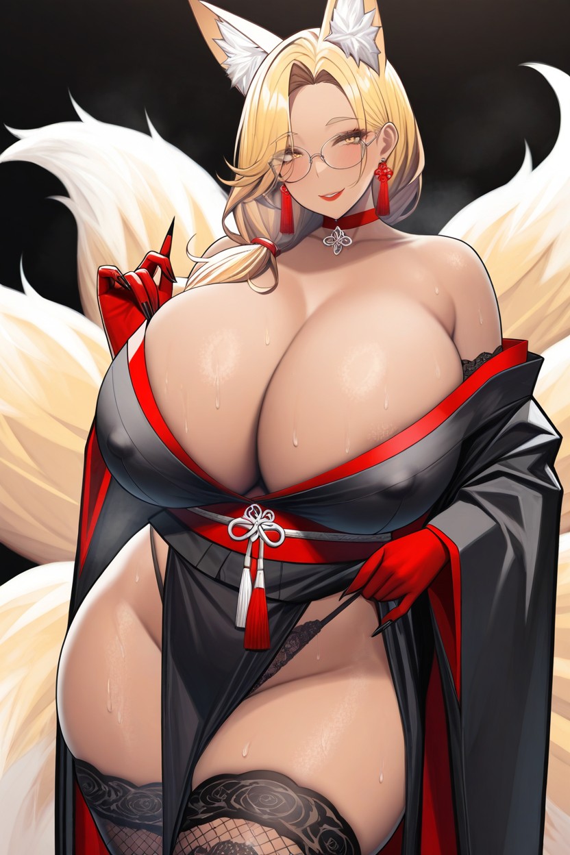 Yellow Hair, Lace Panties, Erect Nipples Hentai AI Porn