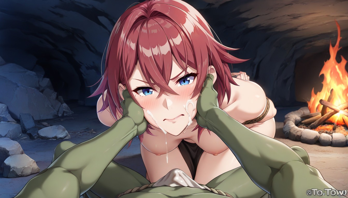 Only One Female Character, Front Of Only One Male Goblin, Female Taller Than Goblin Hentai AI Porn