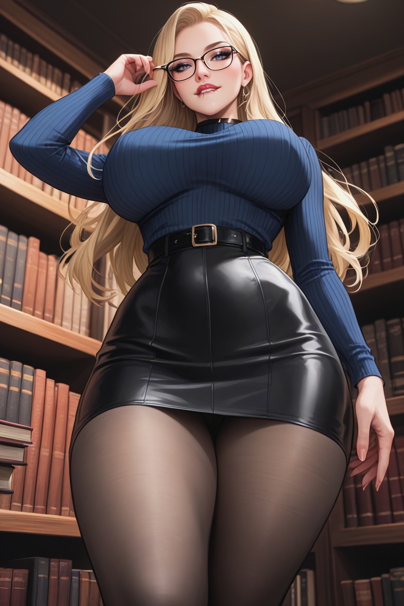 Realistic, Extremely Tight Waist, Library AI Porn