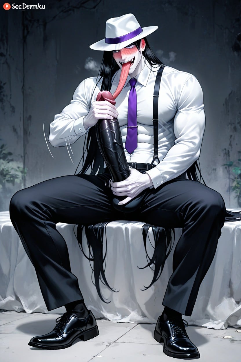 Fangs, Full Face Blush, Extremely Tall AI Gay Porn