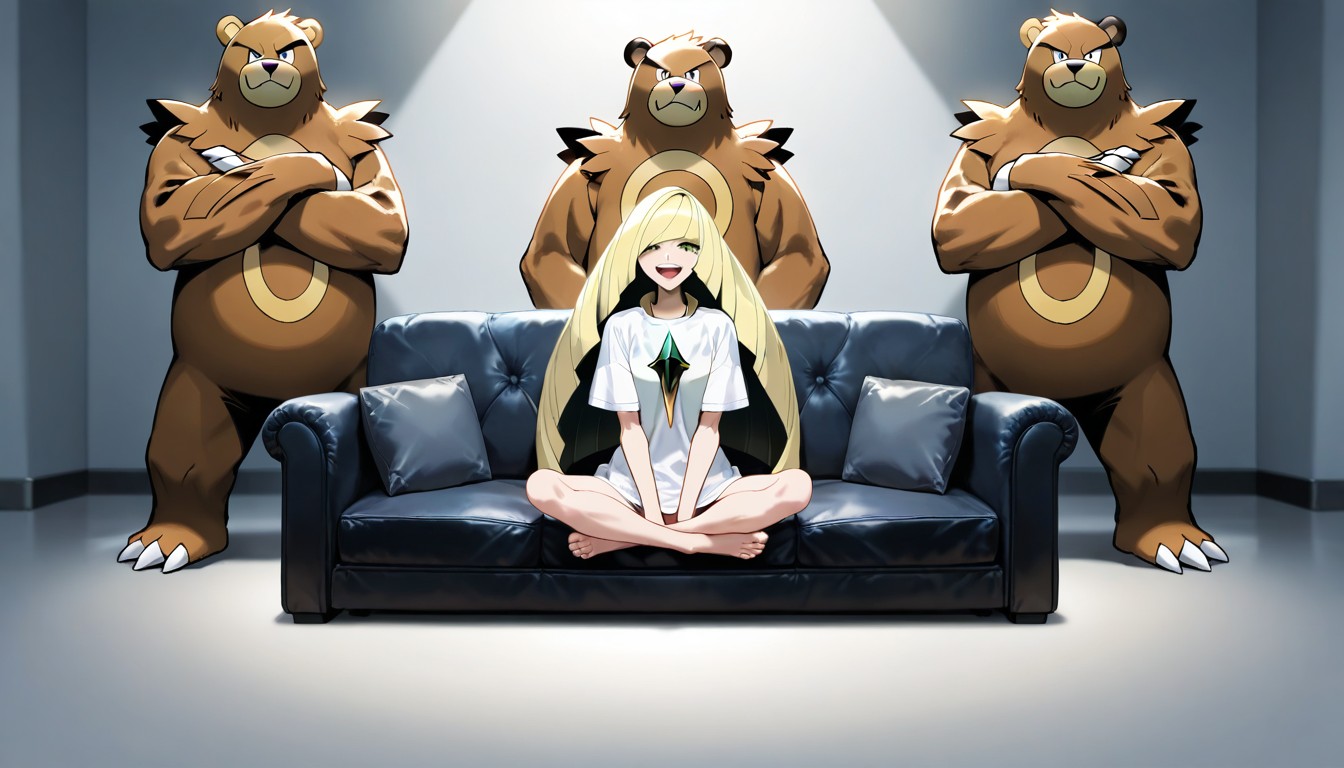 Looking At Viewer, Arms On Knees, Female AI Gay Porn