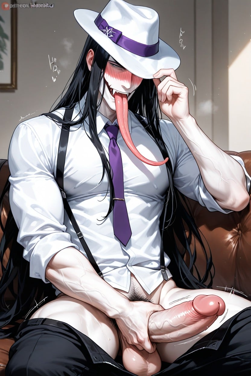 Very Long Tongue, Fangs, Gigantic AI Gay Porn