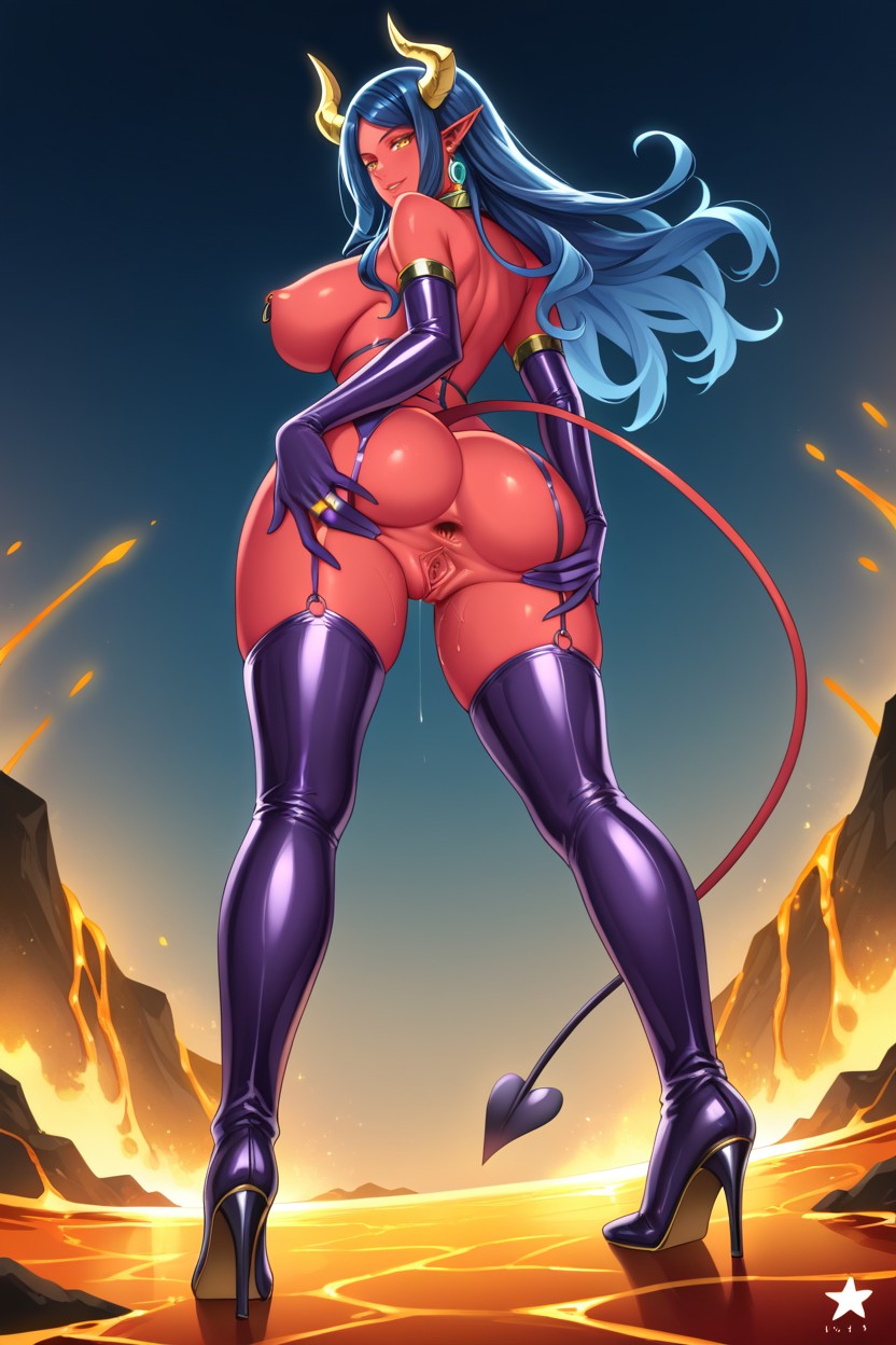 Bottom Up, Red Skin, Looking Back At Viewer Hentai AI Porn