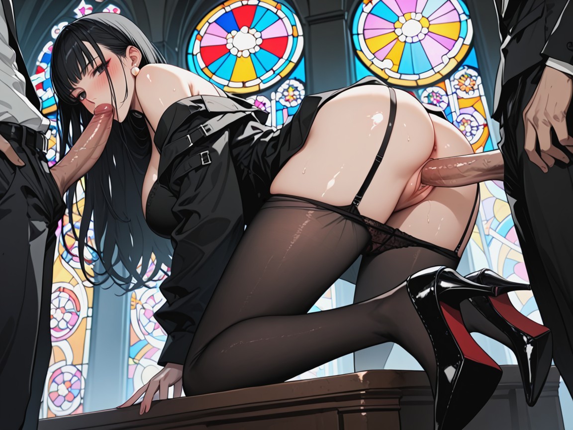 Daytime, Black High Heels, Wear A Num Costume Hentai AI Porn