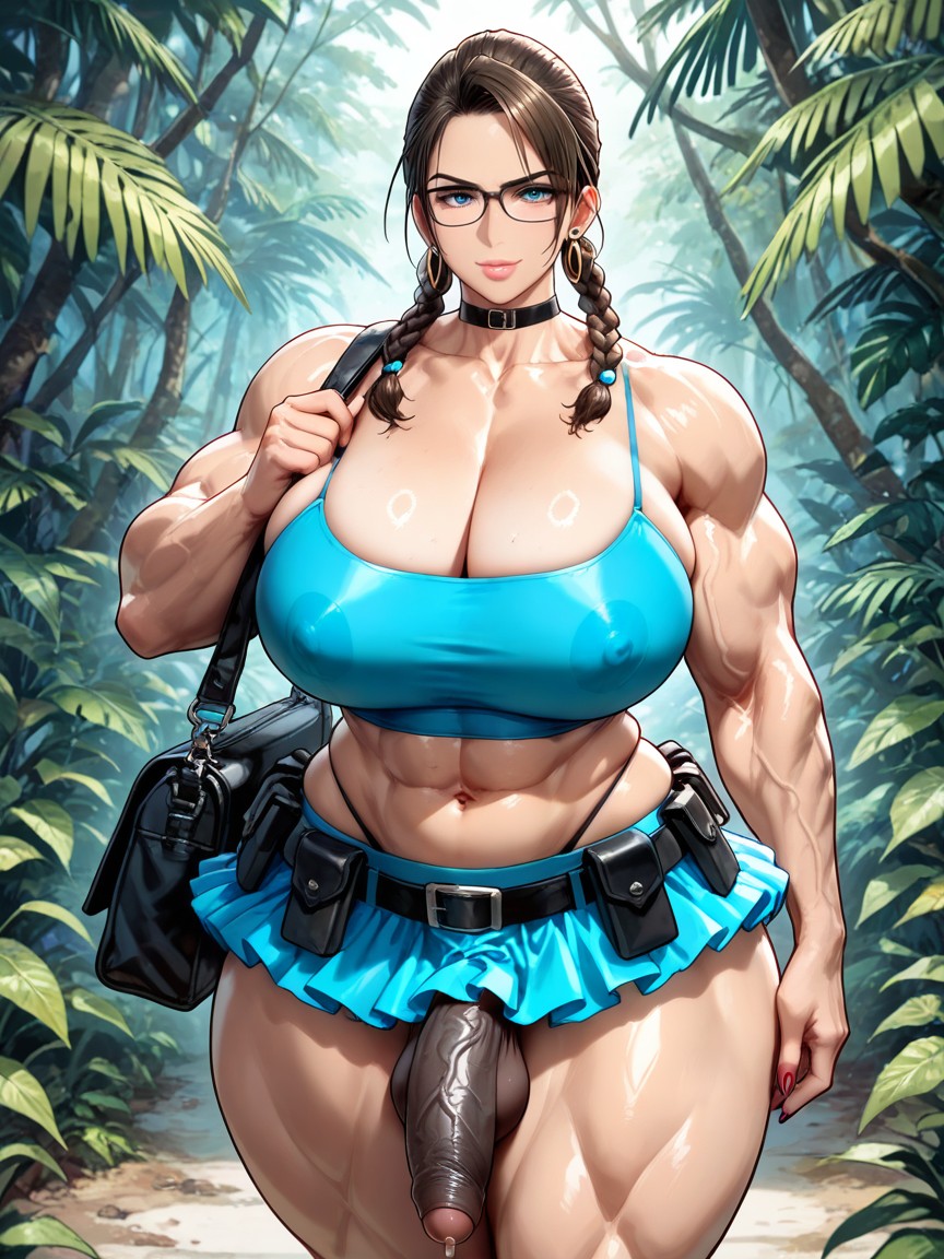Bare Stomach With Piercing, In The Jungle, Muscle Delts AI Gay Porn