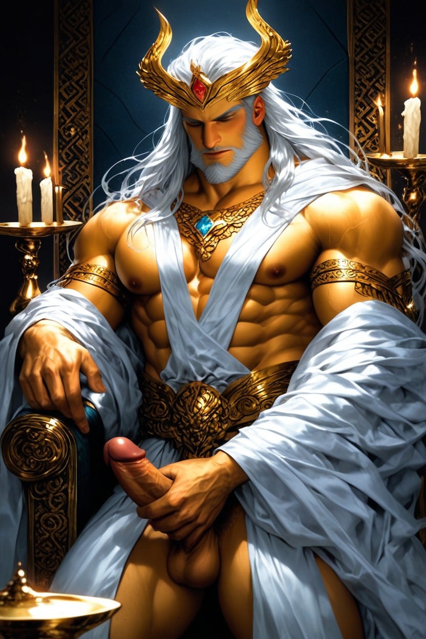 Calm But Intoxicating Gaze, Warm Glowing Skin, Hindu Creator God AI Porn
