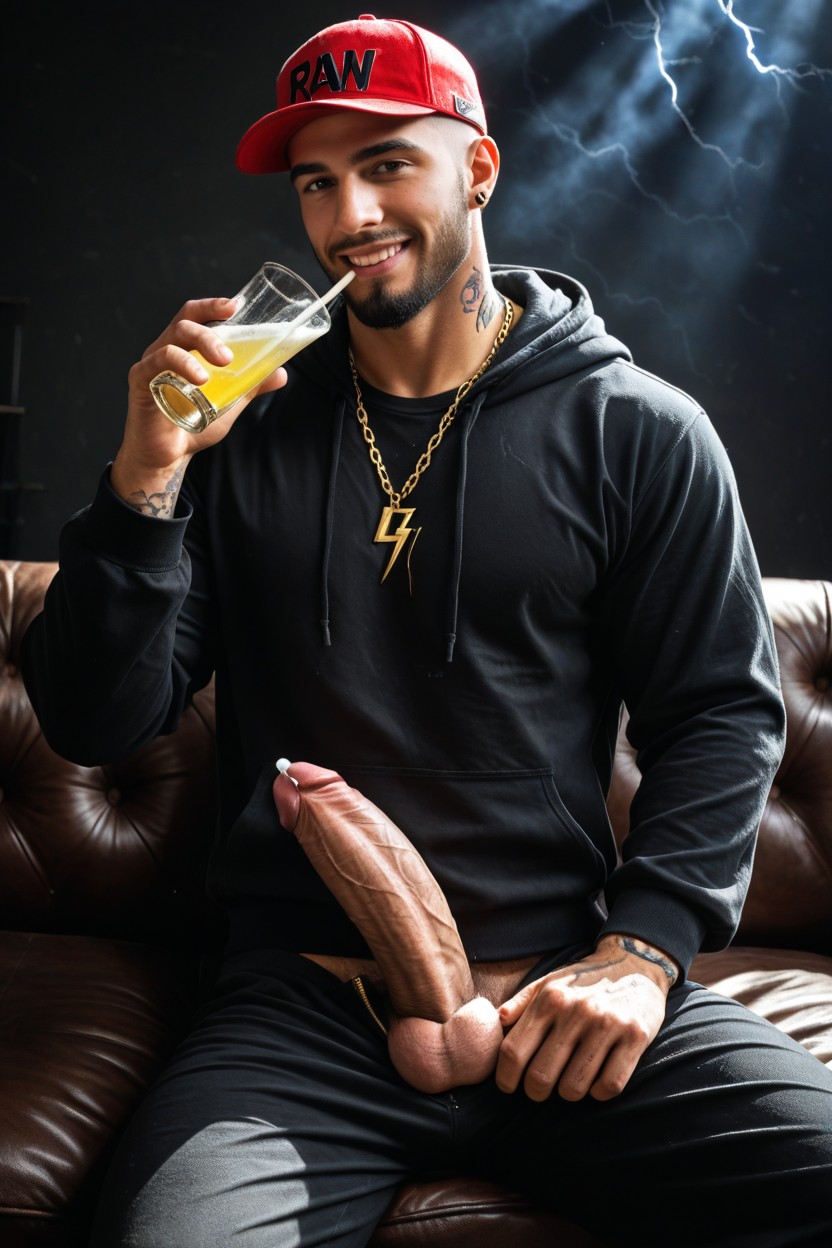 Dinero Y Fresa Y Coco Y Poder, Blushing, Exposing Erect Penis AI Gay Porn
