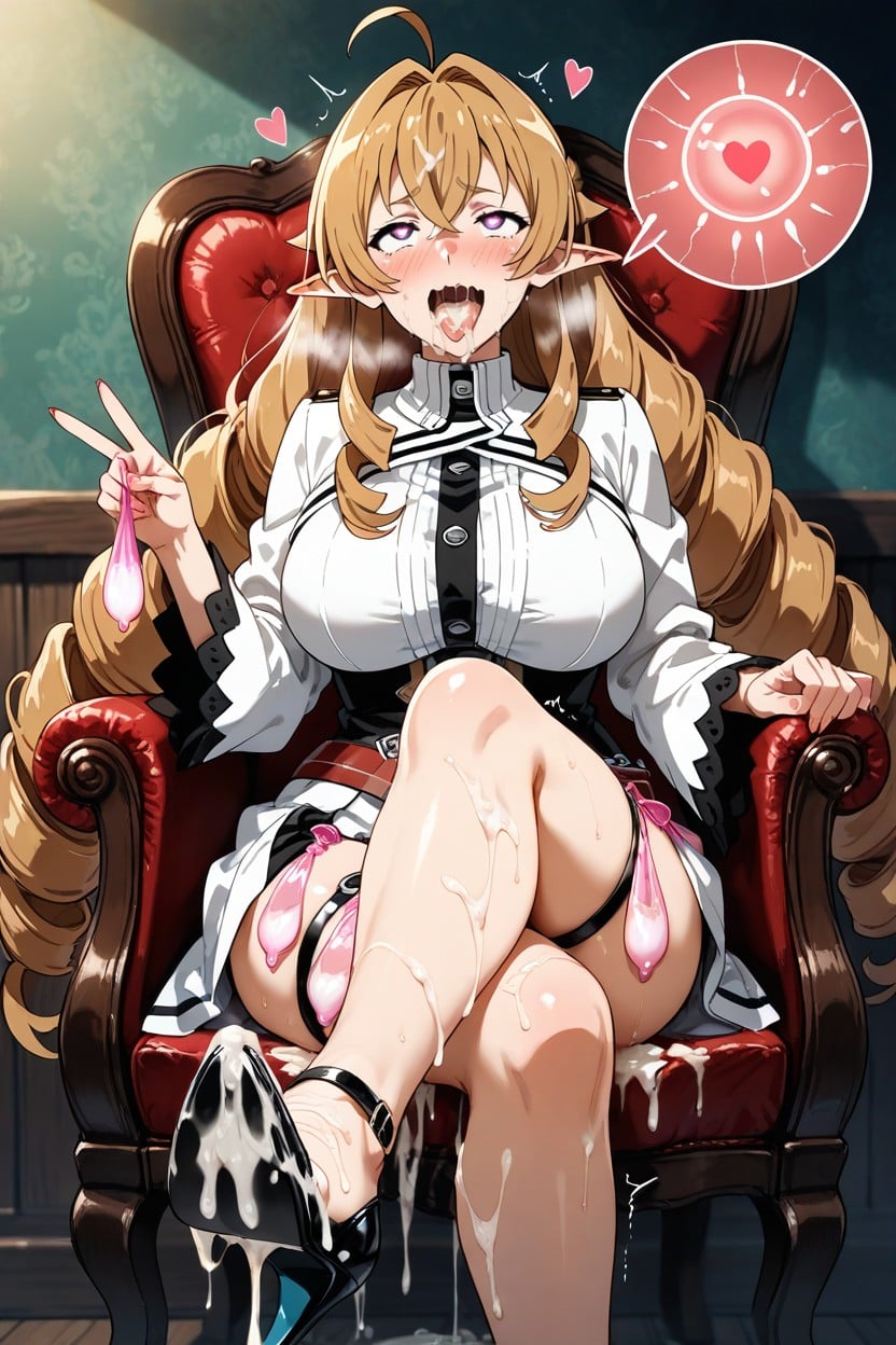 Sperm Covered Feet, Condom, Medium Ass Hentai AI Porn