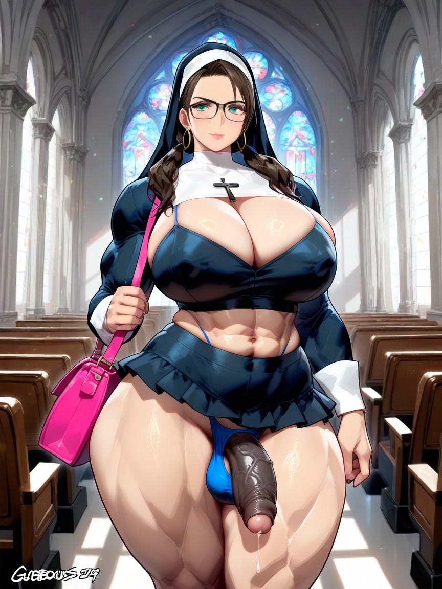 Femboy , Nun Uniform, Muscle Delts AI Gay Porn