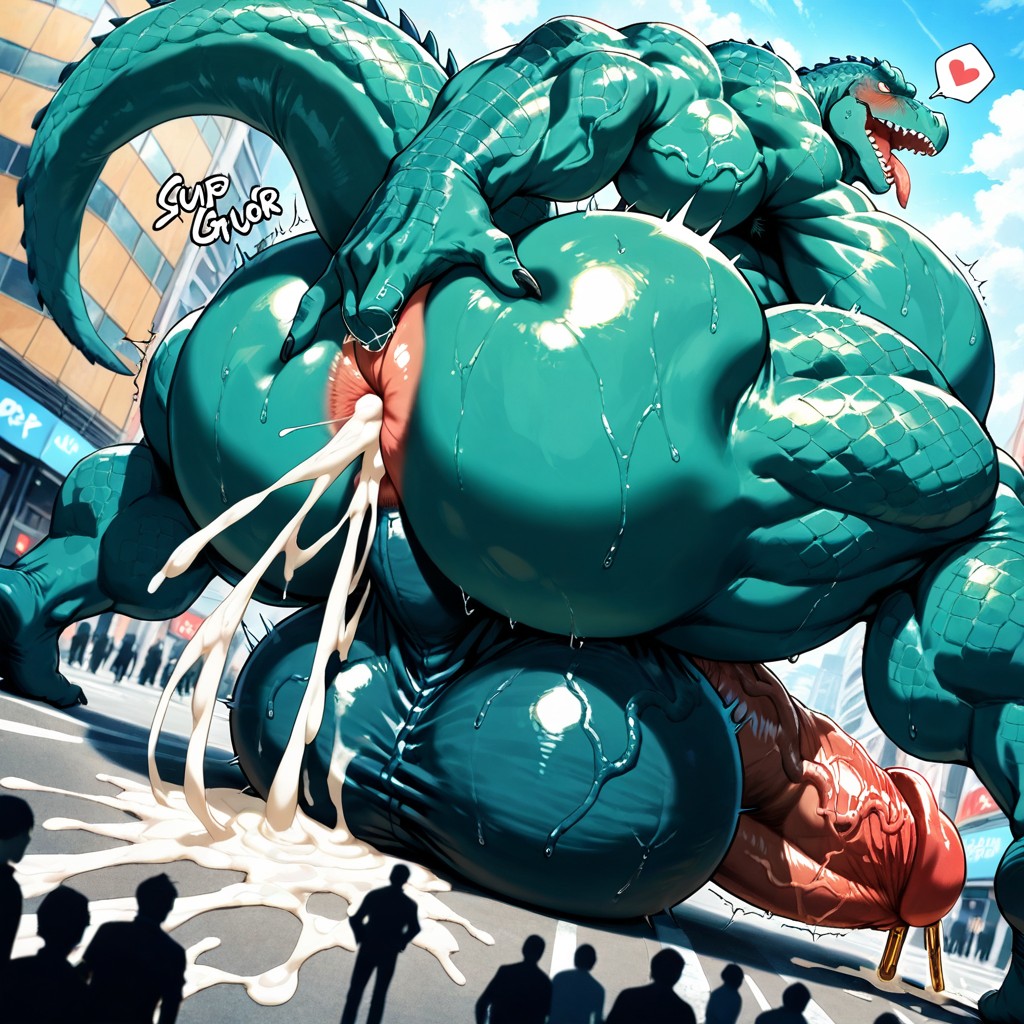 Hyper Testicles, Detailed Body, Giant Scale AI Gay Porn