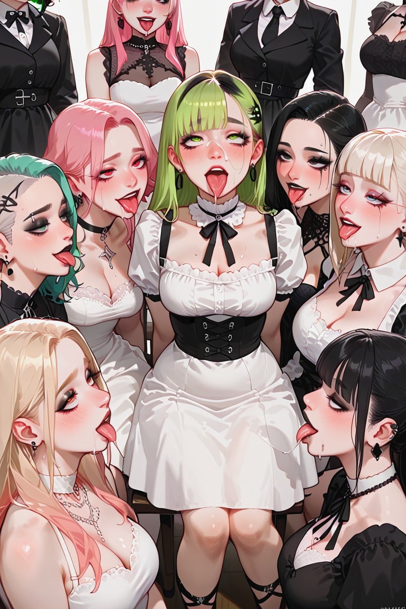 Harem, 18+, Blue Hair Hentai AI Porn