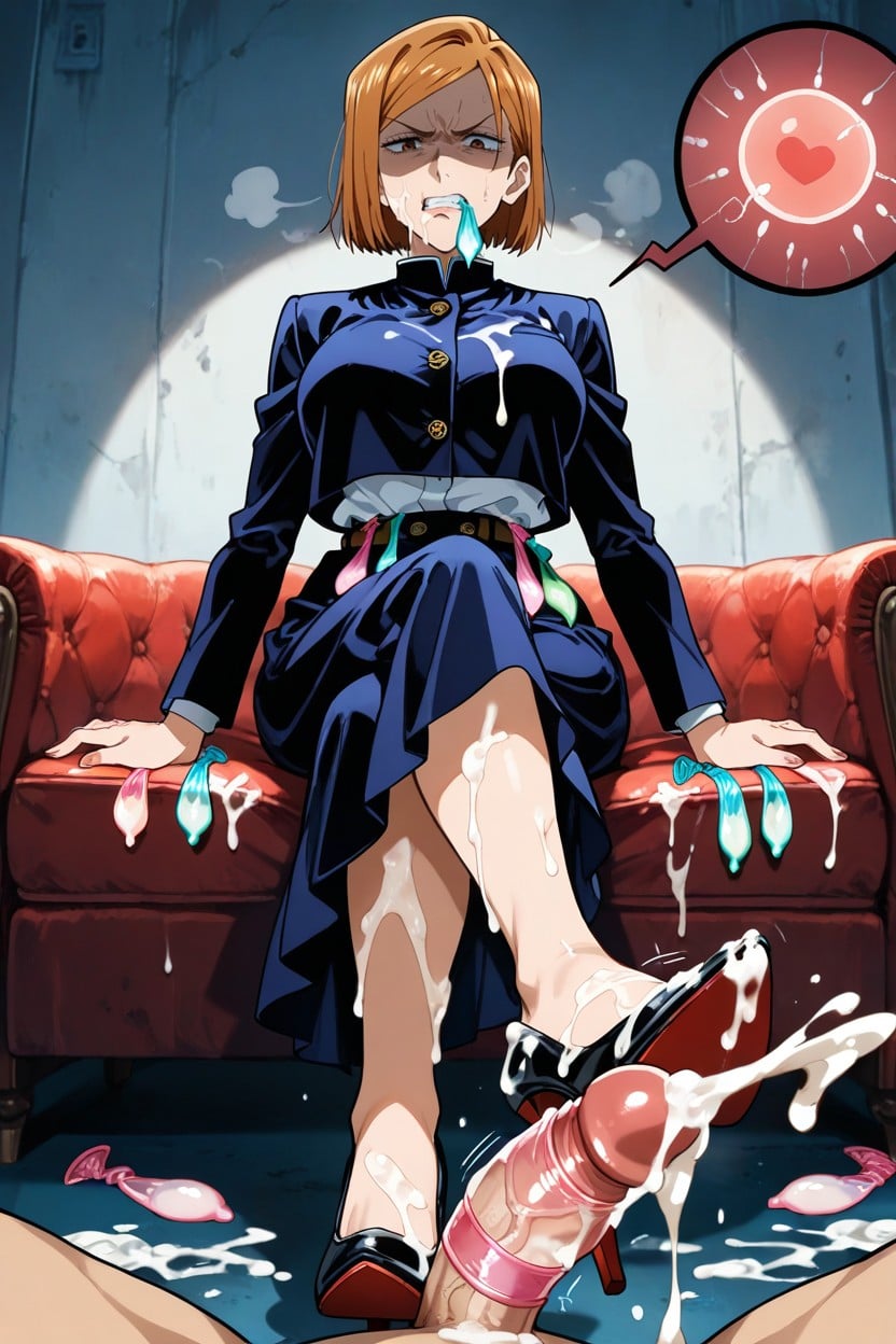 Style Anime, Foot Inside Semen Soaked High Heels, Cum On Clothes Hentai AI Porn