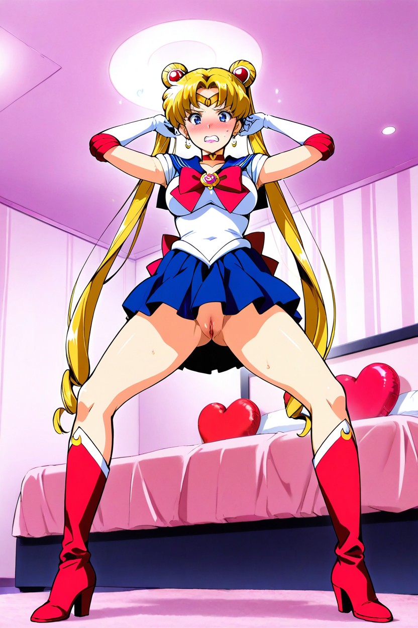 Clenched Teeth, Full Body, Long Boots Hentai AI Porn