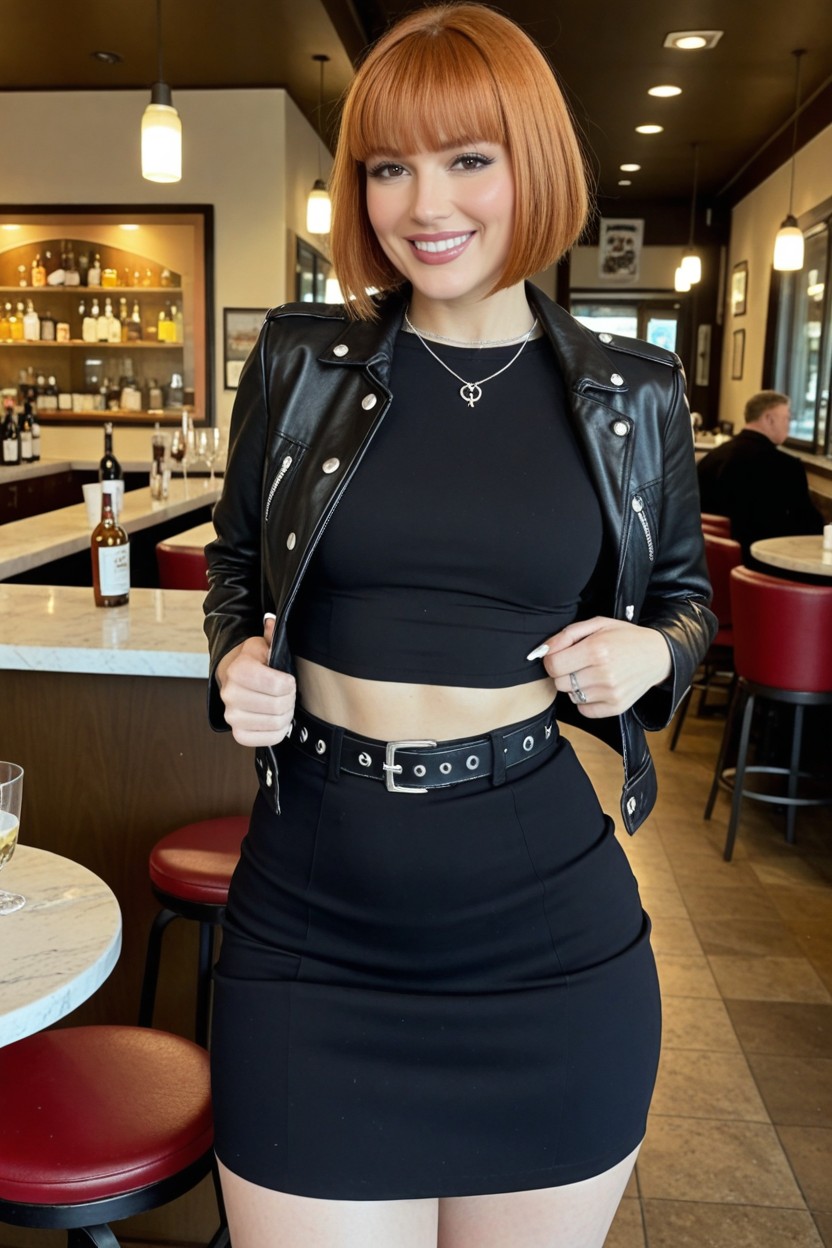 Perfect Face, Tomboy, Inside A Restaurant AI Porn