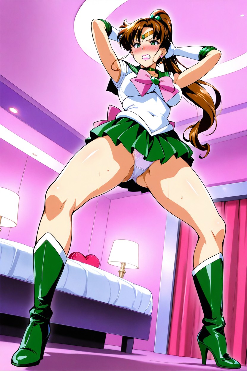 Standing, Ponytail, White Panties Hentai AI Porn