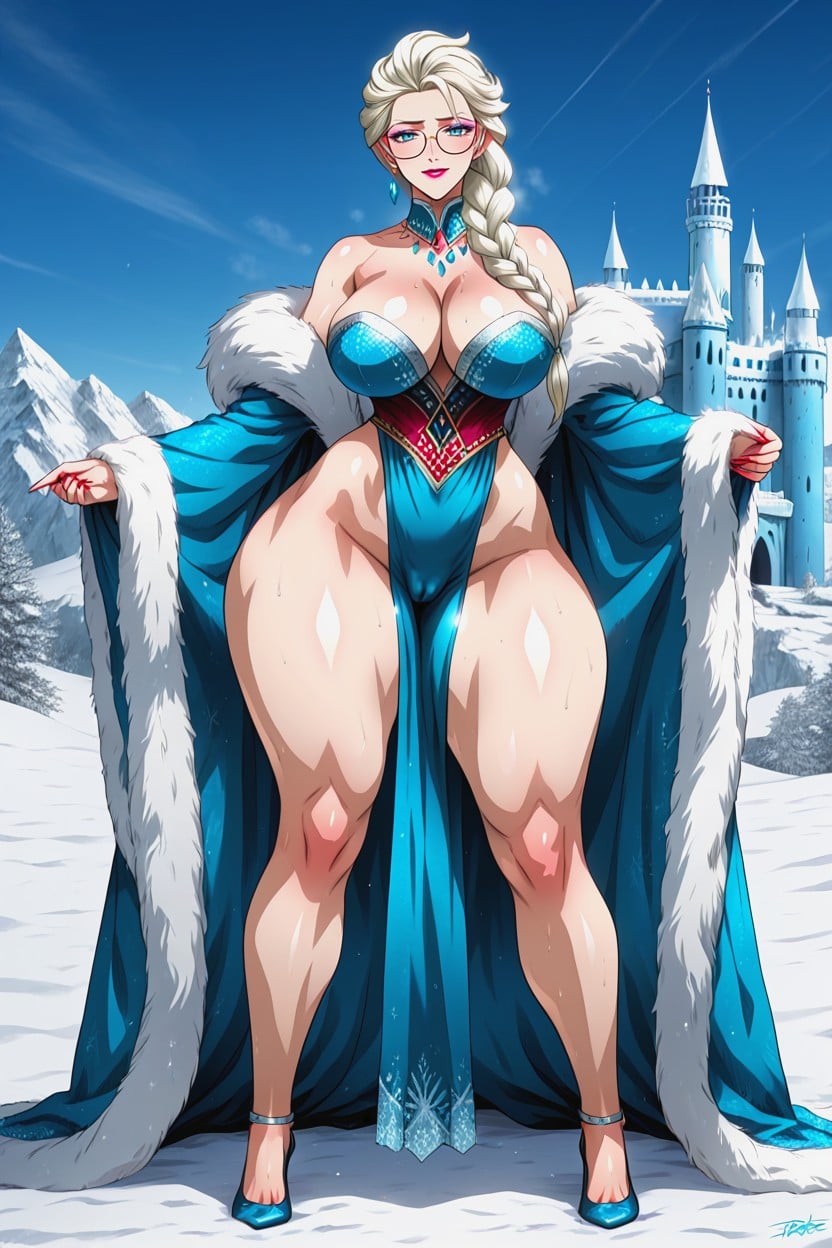 Elsa From Frozen, Hyper Huge Wide Hips, 25+ AI Porn