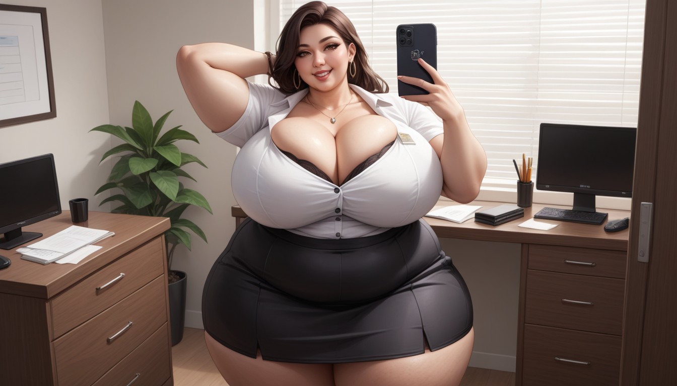 Thick Wide Hips, 18+, Absurdly Exaggerated Massive Fat Breasts BBW AI Porn