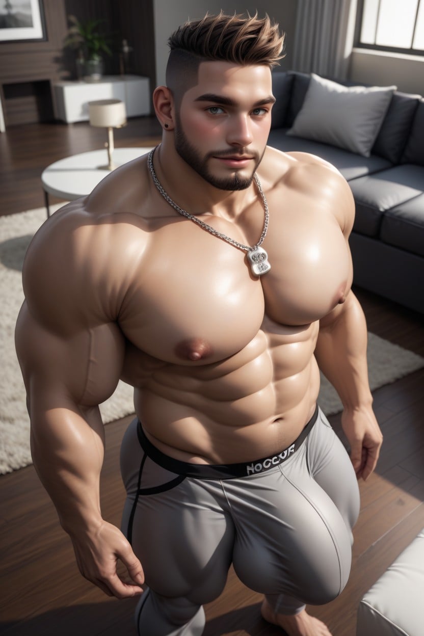 Brown Beard, Thick Long Penis, Pale Skin Porno IA Gay