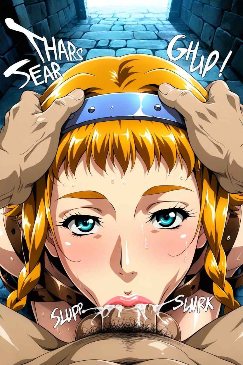 Speach Bubble, Wet Eyes, Cum In Mouth Hentai AI Porn
