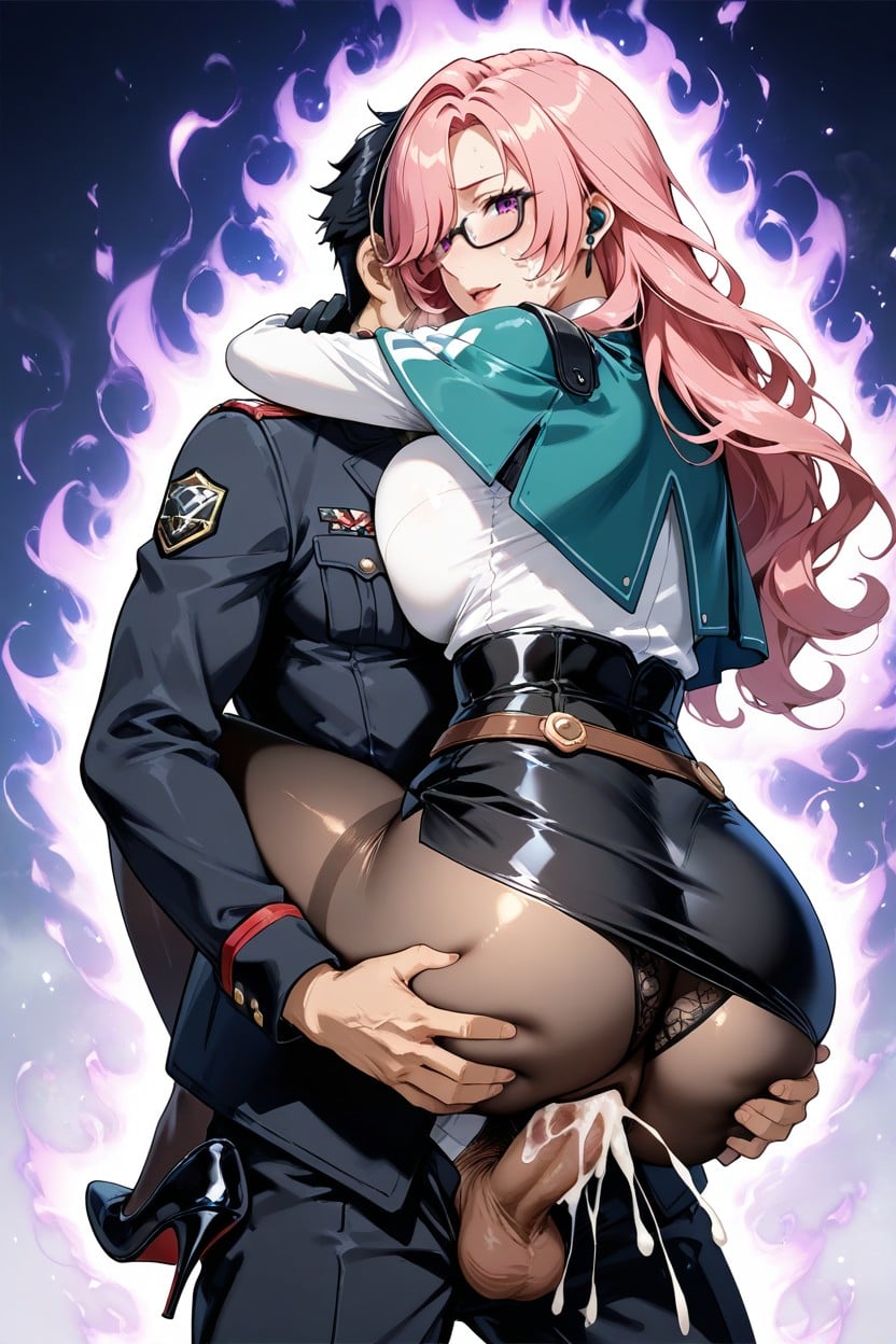 Right Hand Behind Back, Sharp Sophisticated Facial Features, Man,tsukishiro Yanagi From Zenless Zone Zero Hentai AI Porn
