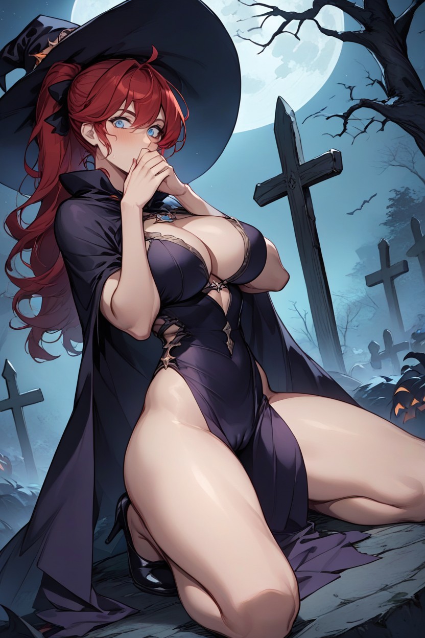 Hand Covering Mouth, Halloween, 20+ Hentai AI Porn