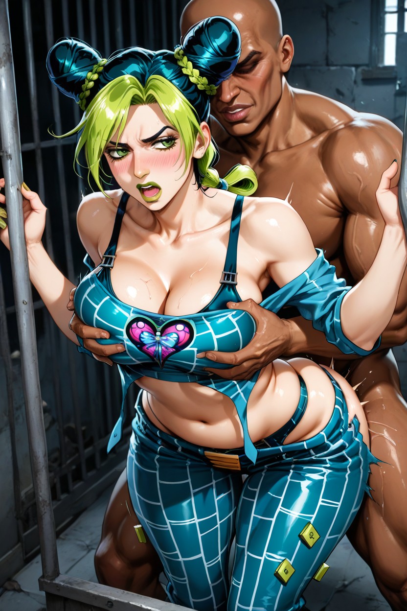 Comic Art Style, Man Gropes Jolynes Breast While Fucking Her, Medium Breast Hentai AI Porn