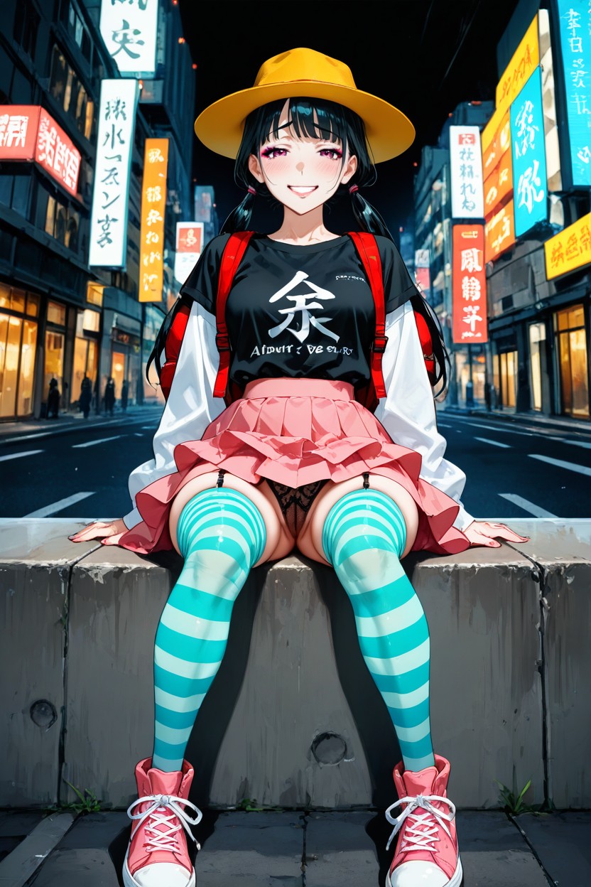 Over Long Sleeves, In The City, Large Eye Hentai AI Porn