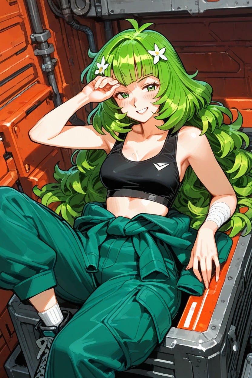 Leaf-like Hair, Spiky Anime Bangs, Pants Unbuckled Hentai AI Porn