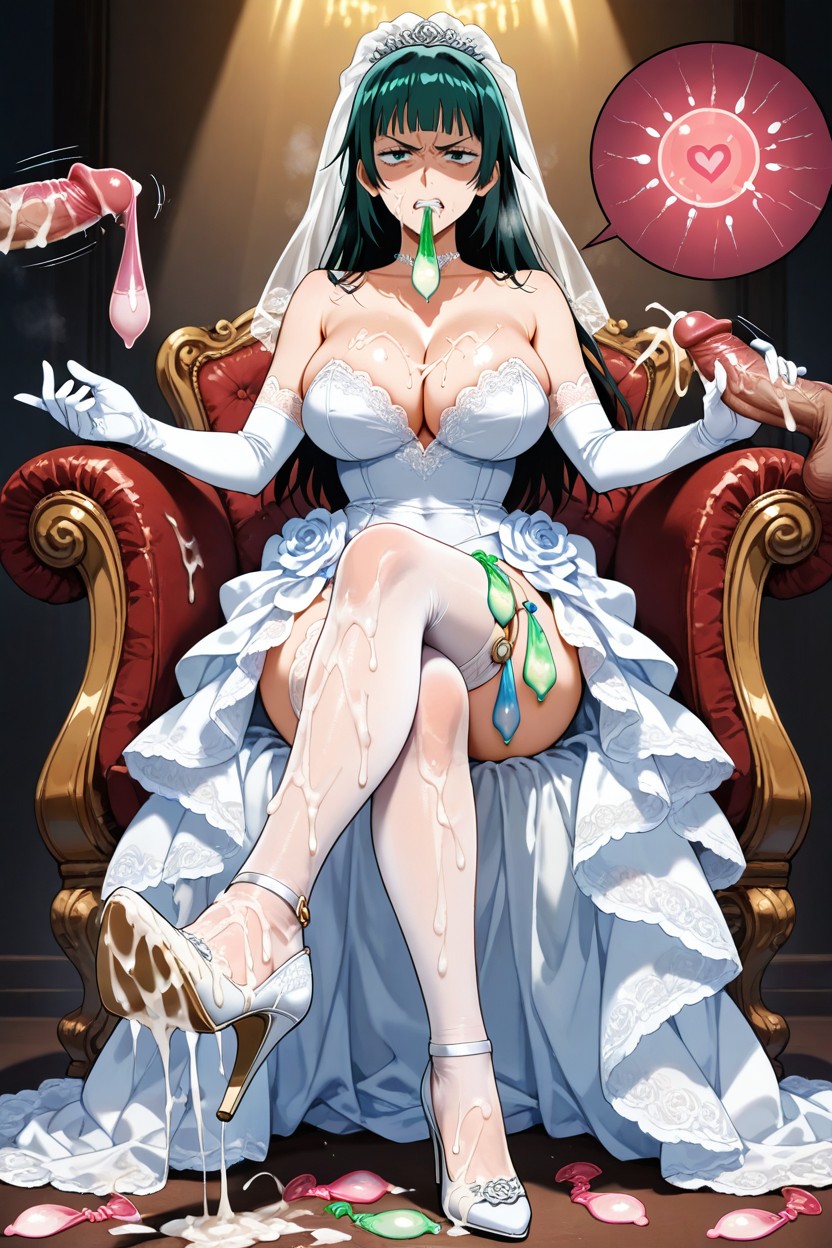 Used Condom Waistband, Used Condom Thigh Ring, A Lot Of Used Condom Hentai AI Porn