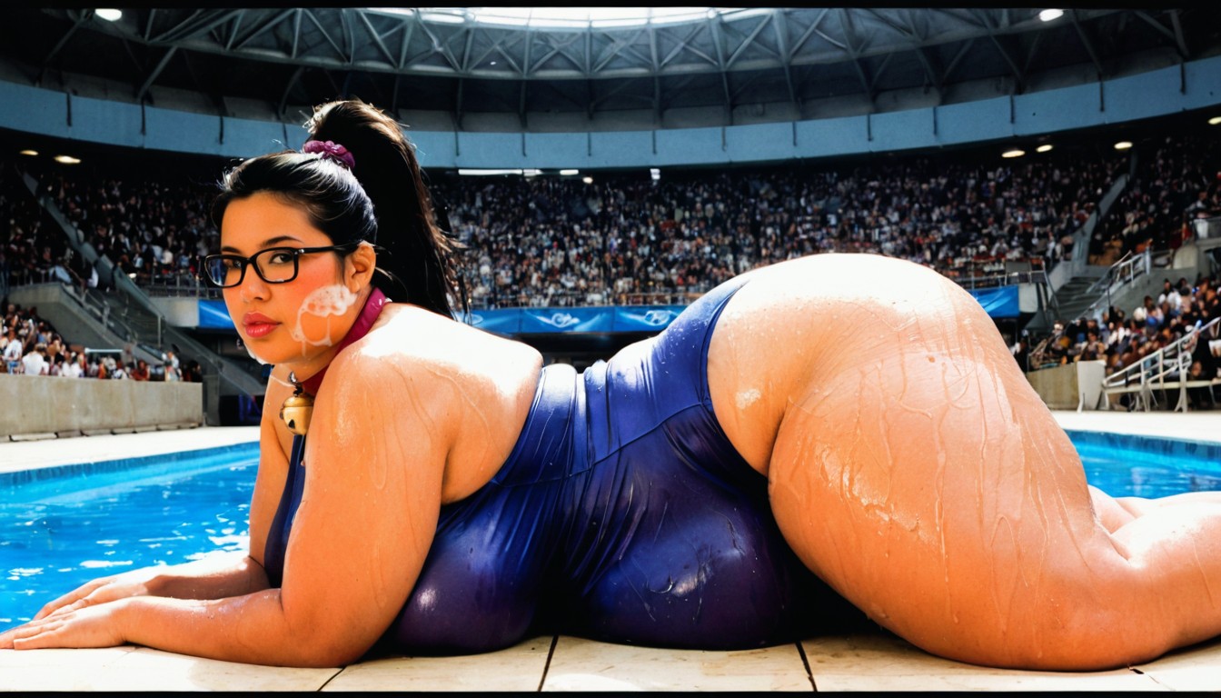 Plump Large Lips, Side View, Grinning BBW AI Porn