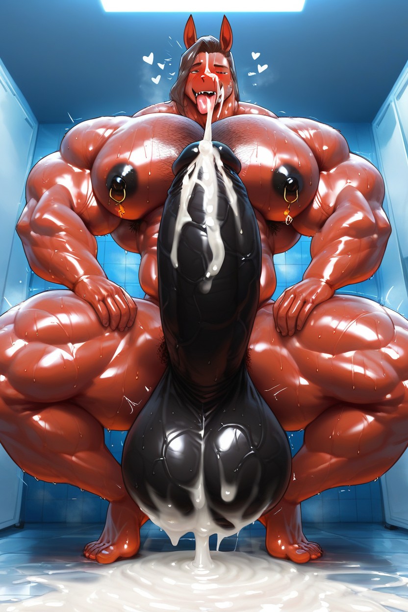 Wide Nipples, Hyper Penis, Hyper Penis Furry AI Porn