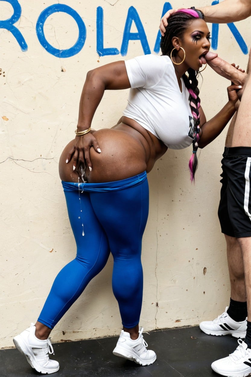Brazos Detrás De La Espalda, Vaginal Penetration Through Leggings, Many Bangles And Large Hoop Earrings Porno IA