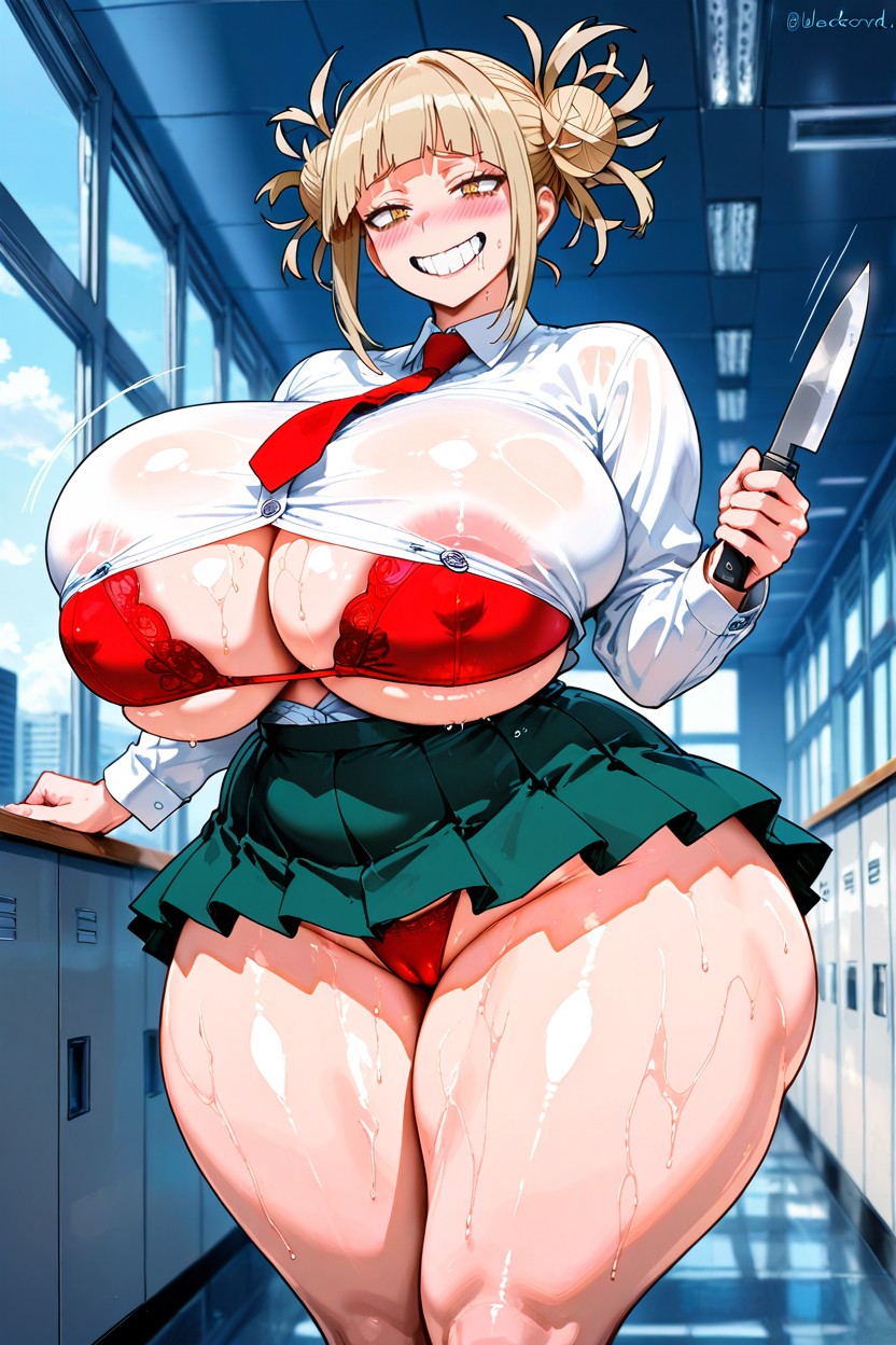Hips Larger Than Body, Massive Dumptruck Ass, Red Tie AI Porn