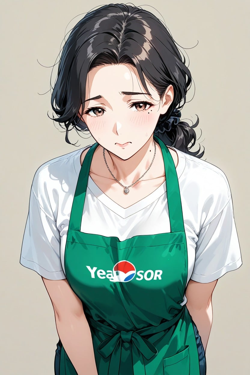 Simple Background, White Polo Shirt, Standing Hentai AI Porn