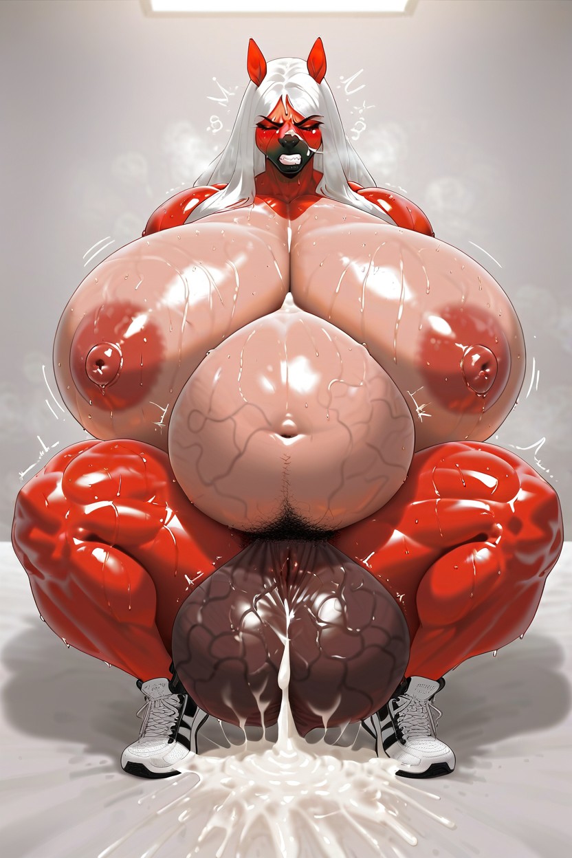 Horny, Enormous Swollen Testicles, Cumshot Furry AI Porn